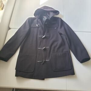 Gloverall Coat Mens XL Navy Wool Duffle Toggle Hooded Made In England Parka